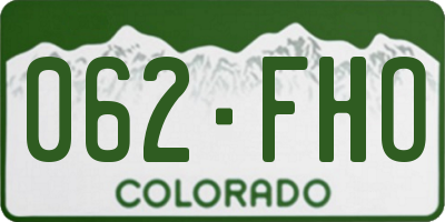 CO license plate 062FHO