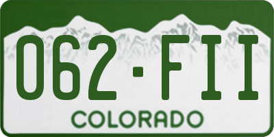 CO license plate 062FII
