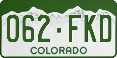 CO license plate 062FKD