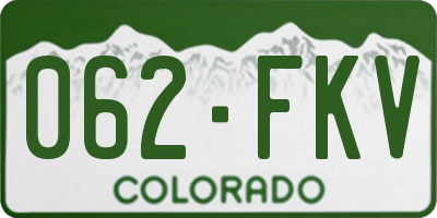 CO license plate 062FKV