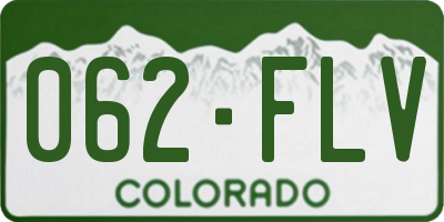 CO license plate 062FLV