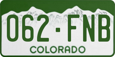 CO license plate 062FNB