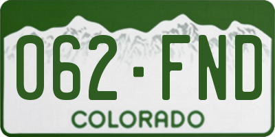 CO license plate 062FND