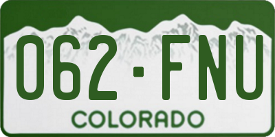 CO license plate 062FNU