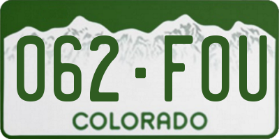CO license plate 062FOU