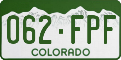 CO license plate 062FPF