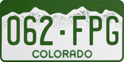 CO license plate 062FPG