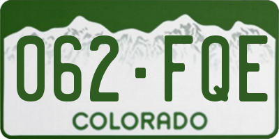 CO license plate 062FQE