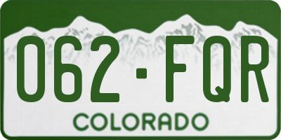 CO license plate 062FQR