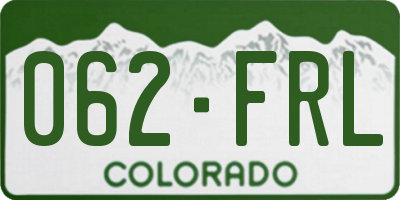 CO license plate 062FRL