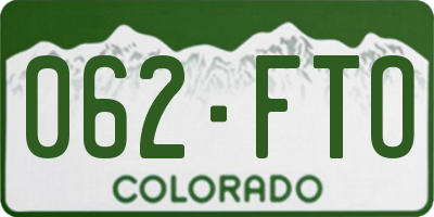 CO license plate 062FTO