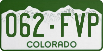 CO license plate 062FVP