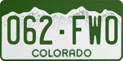 CO license plate 062FWO