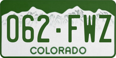 CO license plate 062FWZ