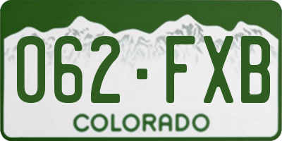CO license plate 062FXB