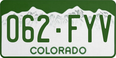 CO license plate 062FYV