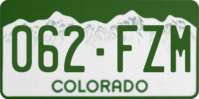 CO license plate 062FZM