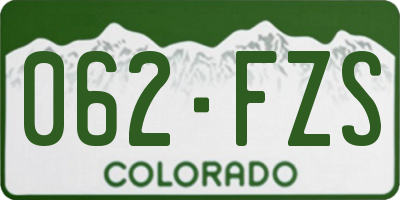 CO license plate 062FZS
