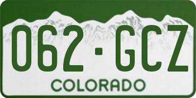 CO license plate 062GCZ