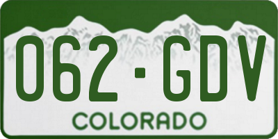 CO license plate 062GDV