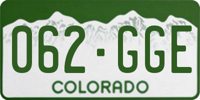 CO license plate 062GGE