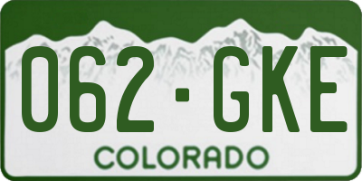 CO license plate 062GKE