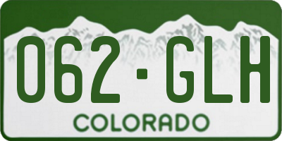 CO license plate 062GLH