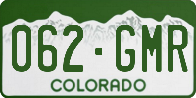 CO license plate 062GMR