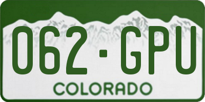 CO license plate 062GPU