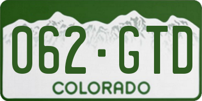 CO license plate 062GTD