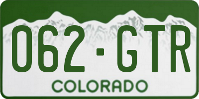 CO license plate 062GTR
