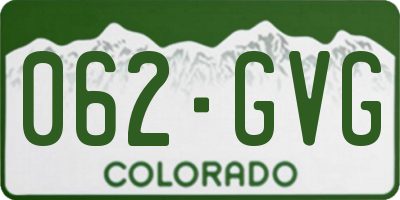 CO license plate 062GVG