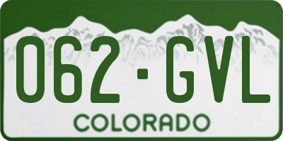 CO license plate 062GVL