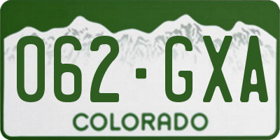CO license plate 062GXA