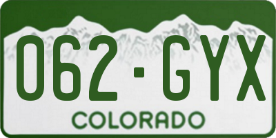 CO license plate 062GYX