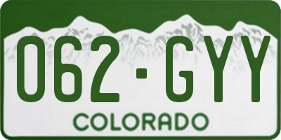 CO license plate 062GYY