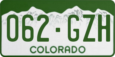 CO license plate 062GZH