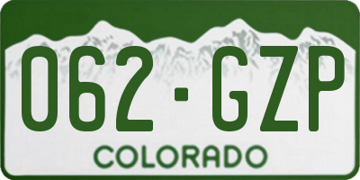 CO license plate 062GZP