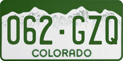 CO license plate 062GZQ