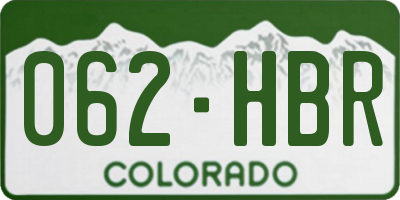 CO license plate 062HBR