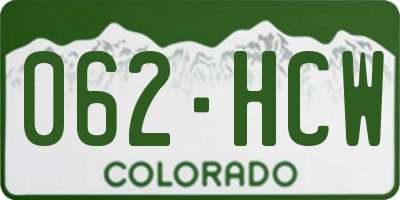 CO license plate 062HCW