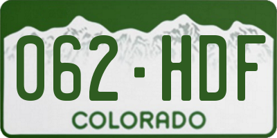 CO license plate 062HDF