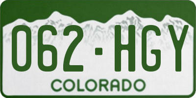 CO license plate 062HGY