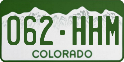 CO license plate 062HHM
