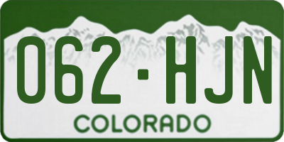 CO license plate 062HJN