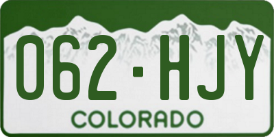 CO license plate 062HJY