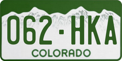 CO license plate 062HKA