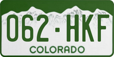 CO license plate 062HKF