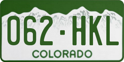 CO license plate 062HKL