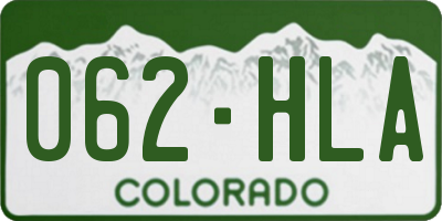 CO license plate 062HLA